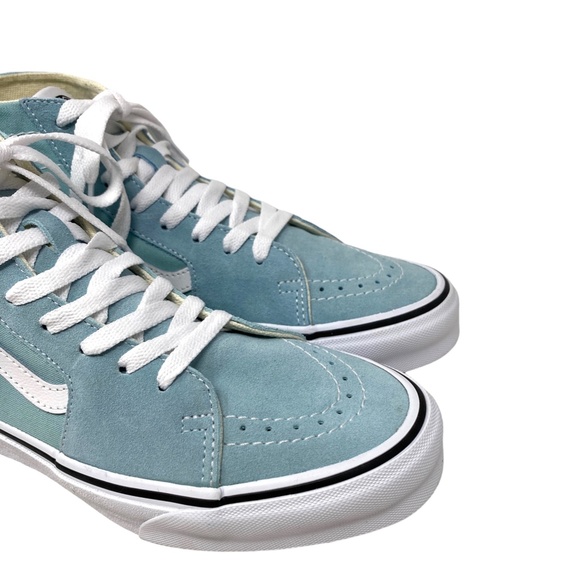 VANS Sk8-Hi Tapered Sneakers Women's Suede Blue Canvas Shoes Casual VN0A5KRUH7O - Picture 4 of 9